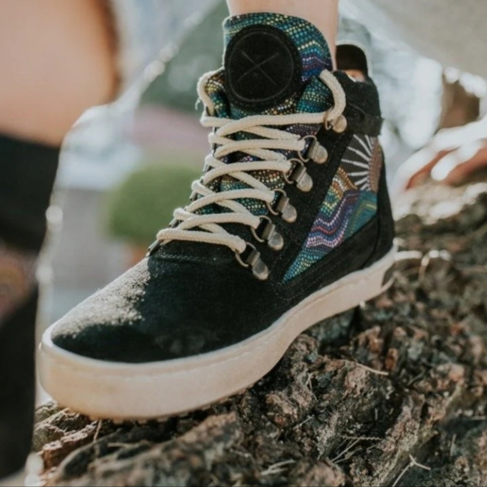 Inkkas Black and Multicolor High-Top Sneakers
